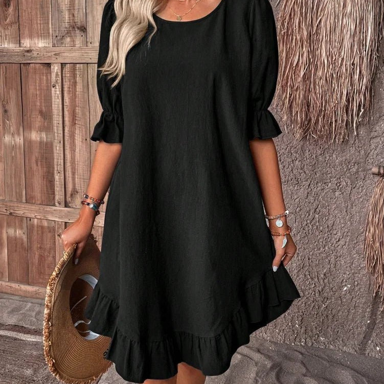 ZEYA - Ursa Ruffle Hem Smock Dress