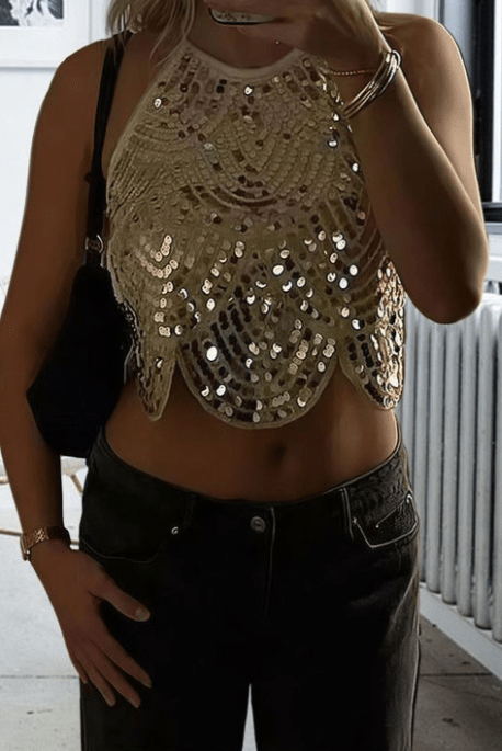 ZEYA - Valerie Sequin Halter Top