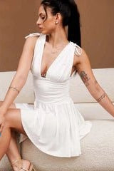ZEYA - Vanessa Plunge Neck Tie-Strap Jumpsuit