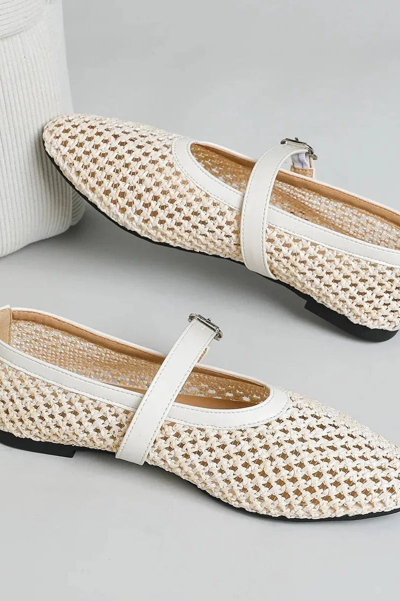 ZEYA - Veda Hollow Weave Mary Jane Flats