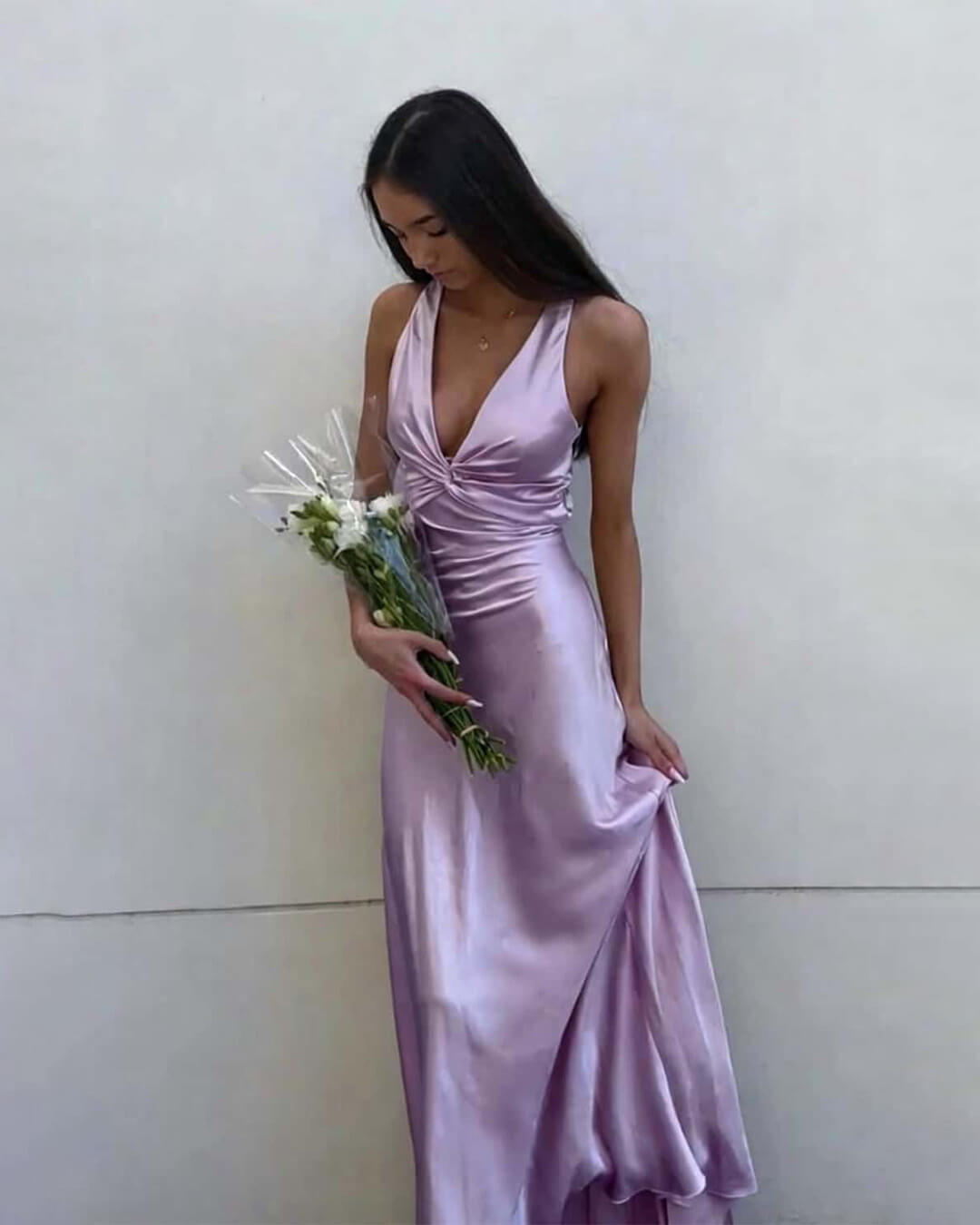 ZEYA - Venus Satin Open Back Maxi Dress