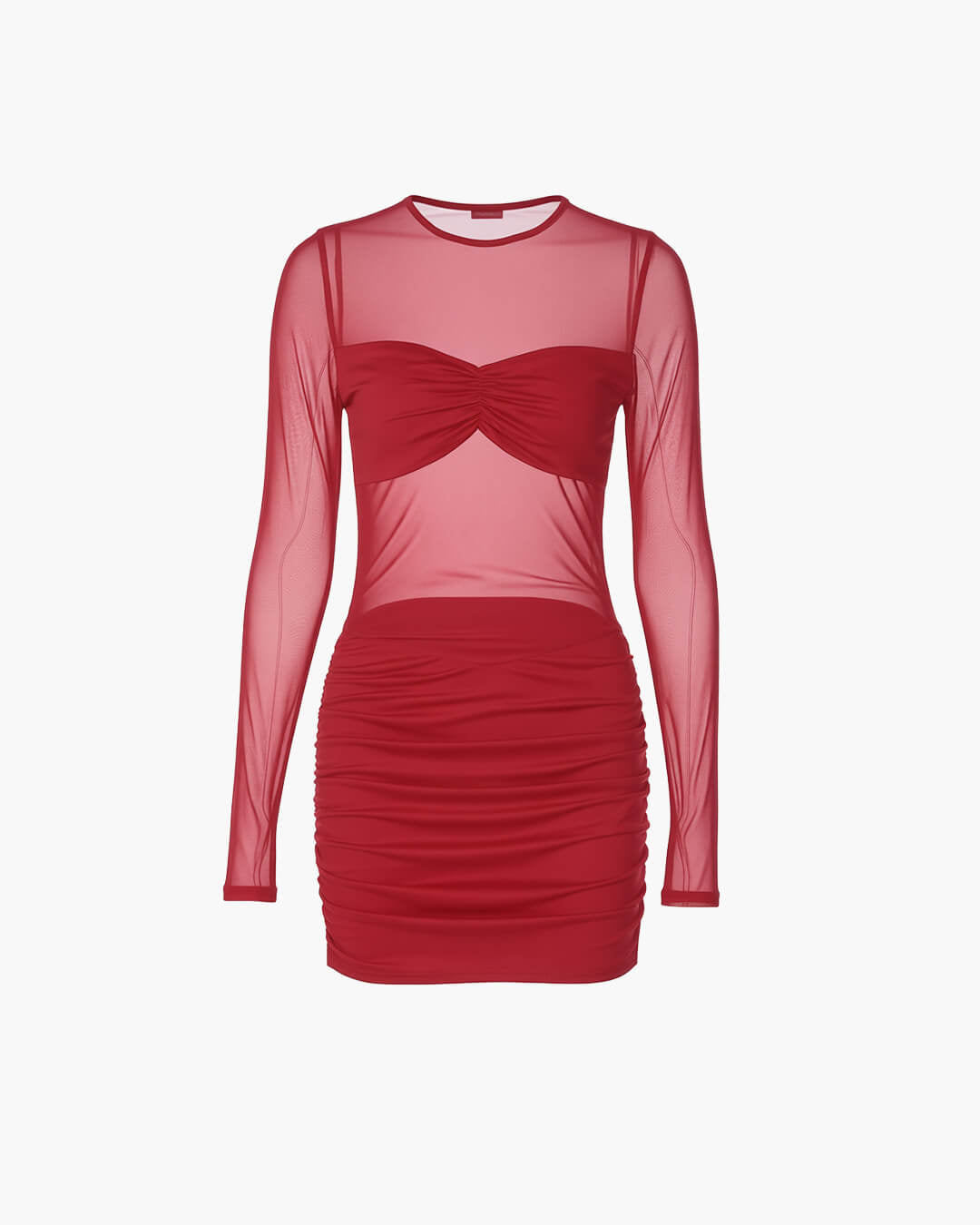 ZEYA - Wendy Sheer Mesh Ruched Mini Dress