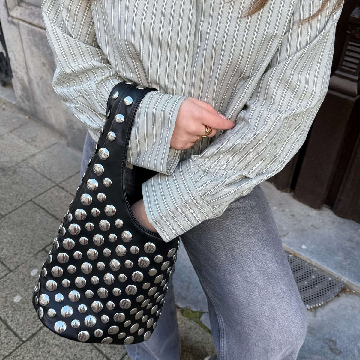 ZEYA - Zinnia Studded Bucket Bag
