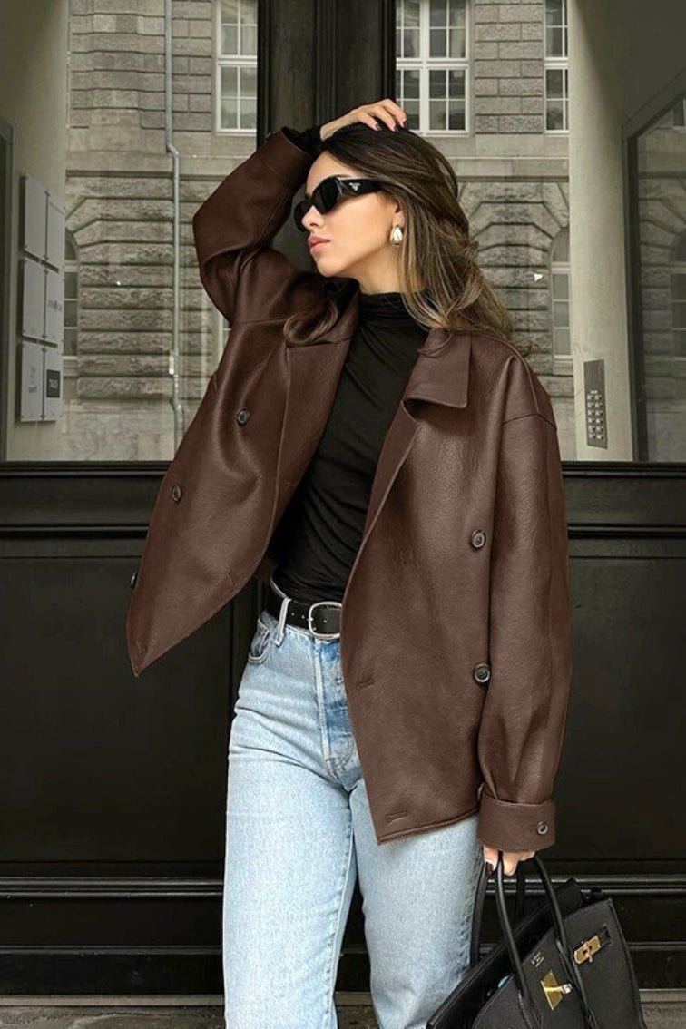 Manteau Helen vintage en similicuir