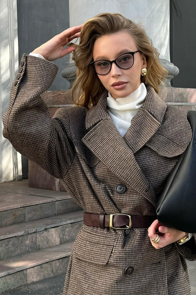 Amy Strukturierter Tweed-Mantel