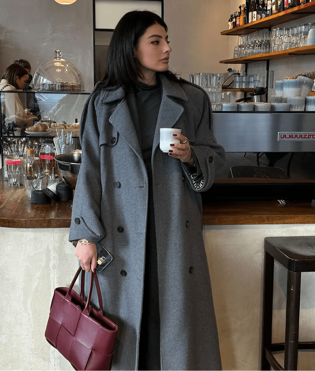 Alicia Autumn Winter Coat - Women's V-Neck Double Breasted Wool Coat for Stylish Winter Wear 9