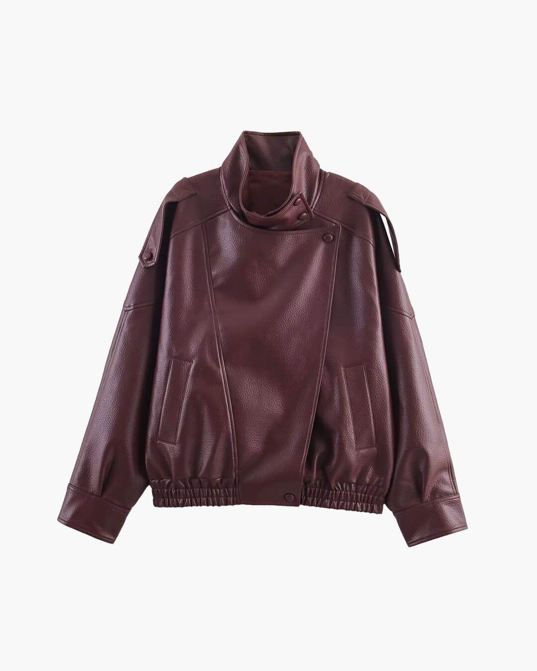 Veste en cuir asymétrique Lucille