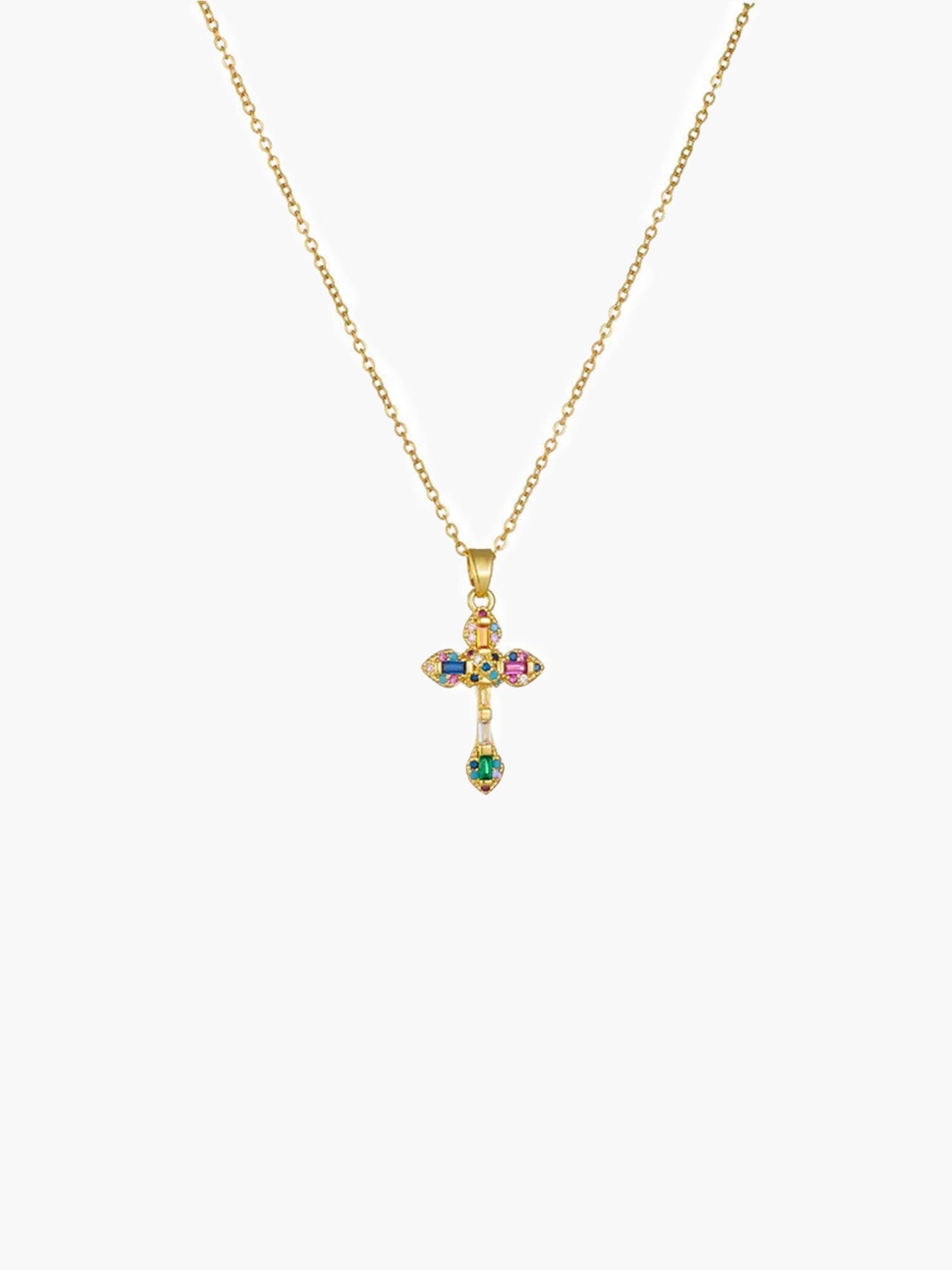 Lucy Zircon Cross Pendant Necklace