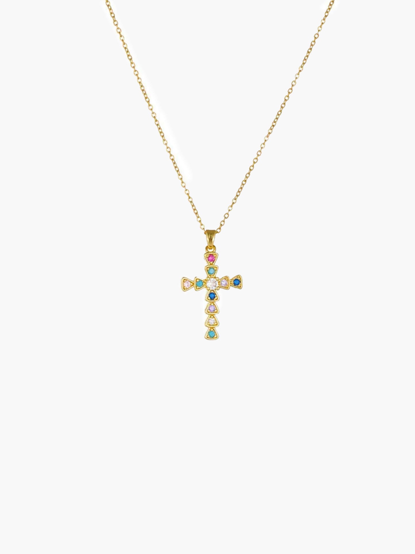 Lucy Zircon Cross Pendant Necklace