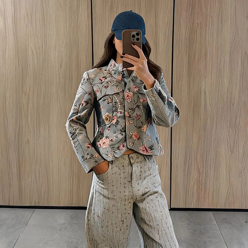 Anne Vintage Jacquard Kurzjacke