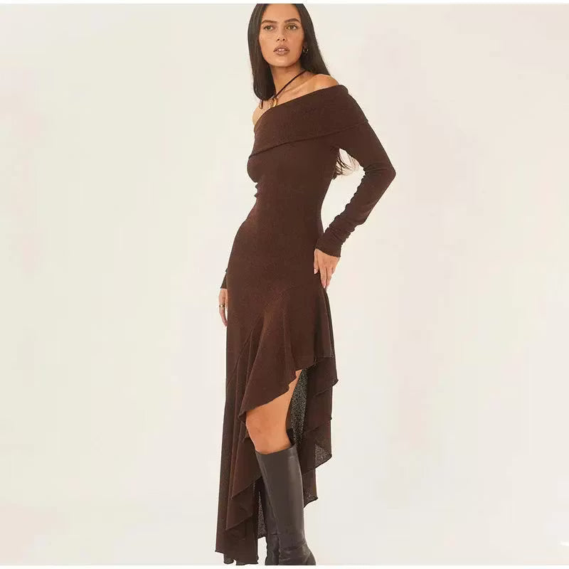 Elena robe maxi à volants