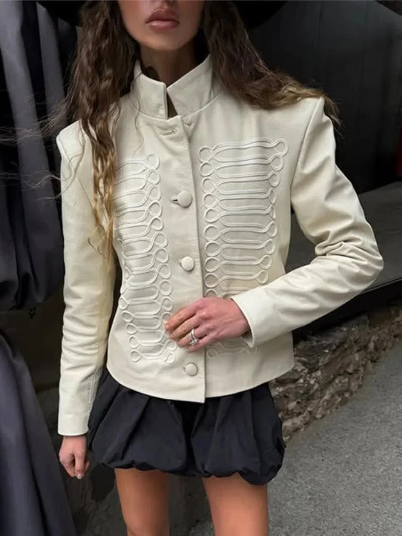Denise Military Leather Jacket