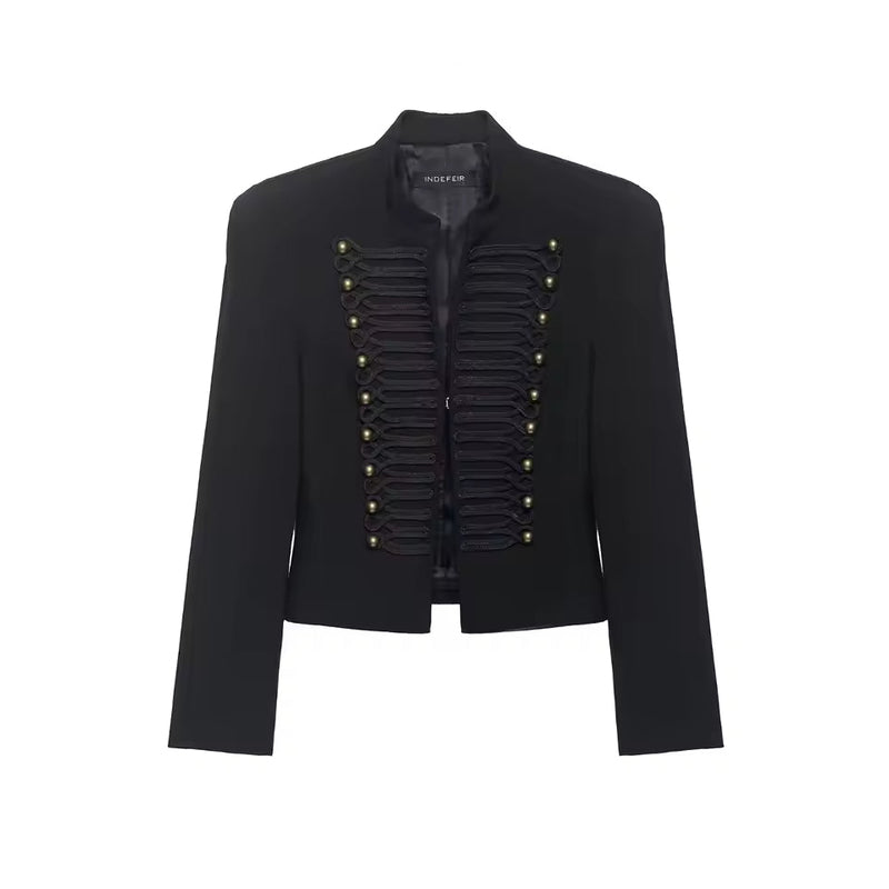 Giacca di similpelle modello militare Denise