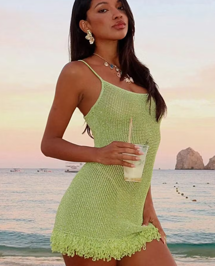 Candice abito aderente in maglia e rete