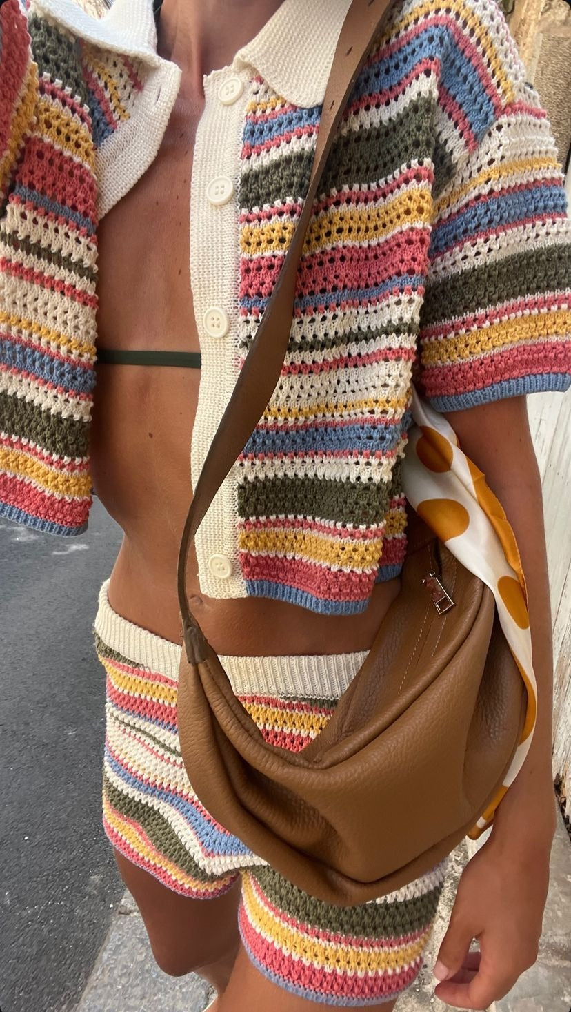 Iris ensemble crochet rayé