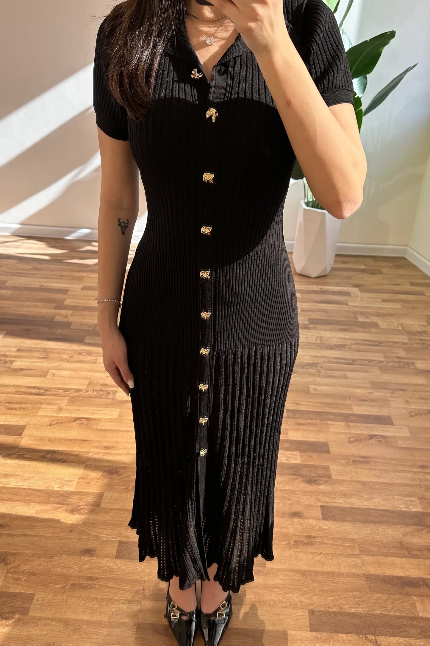 Sophia robe maxi polo côtelée