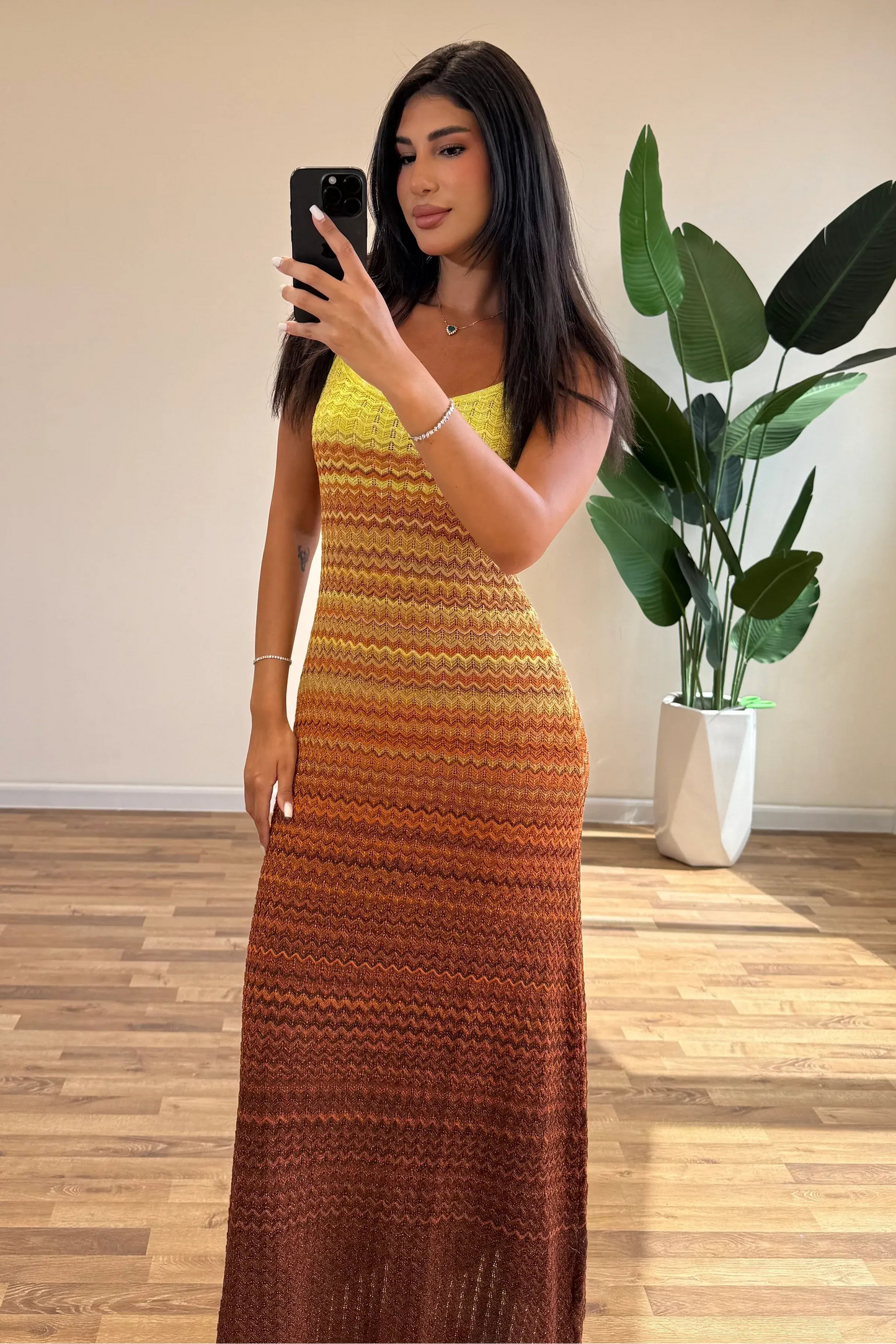 Margot robe maxi en maille Sunset