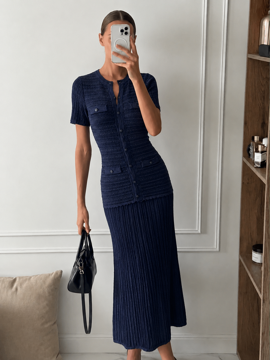 Abito maxi in maglia con paillettes Sadie