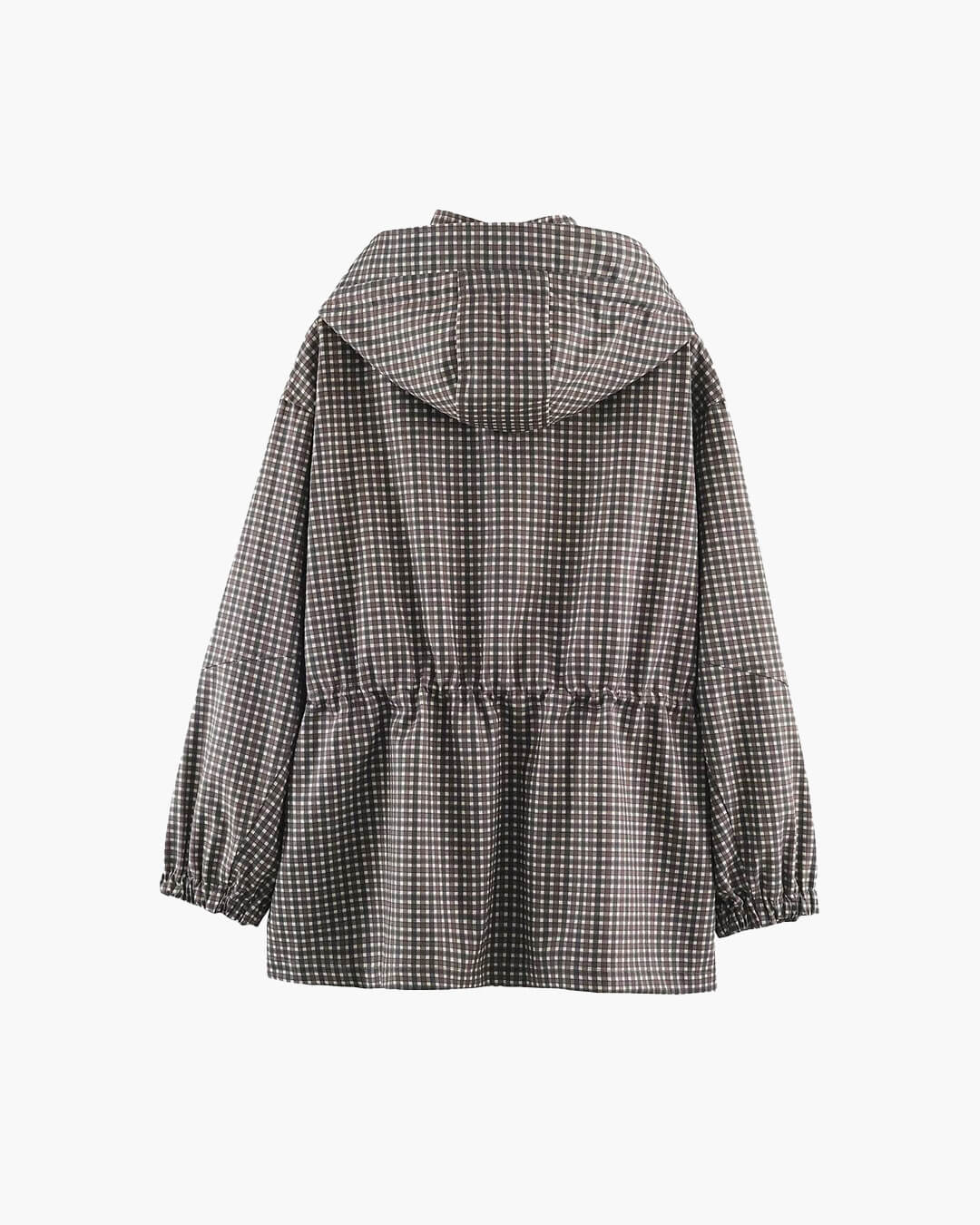 Veste coupe-vent à capuche à carreaux Jenny
