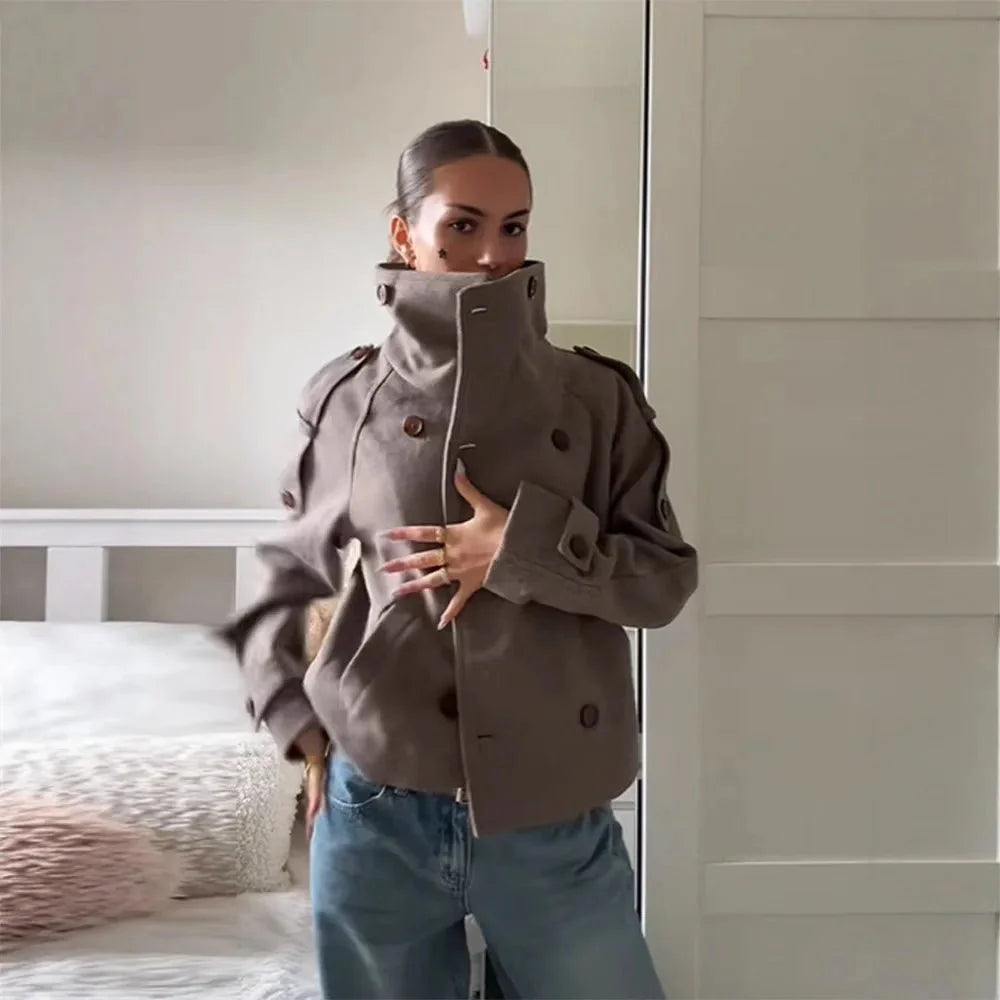Cappotto oversize Kelly con collo alto