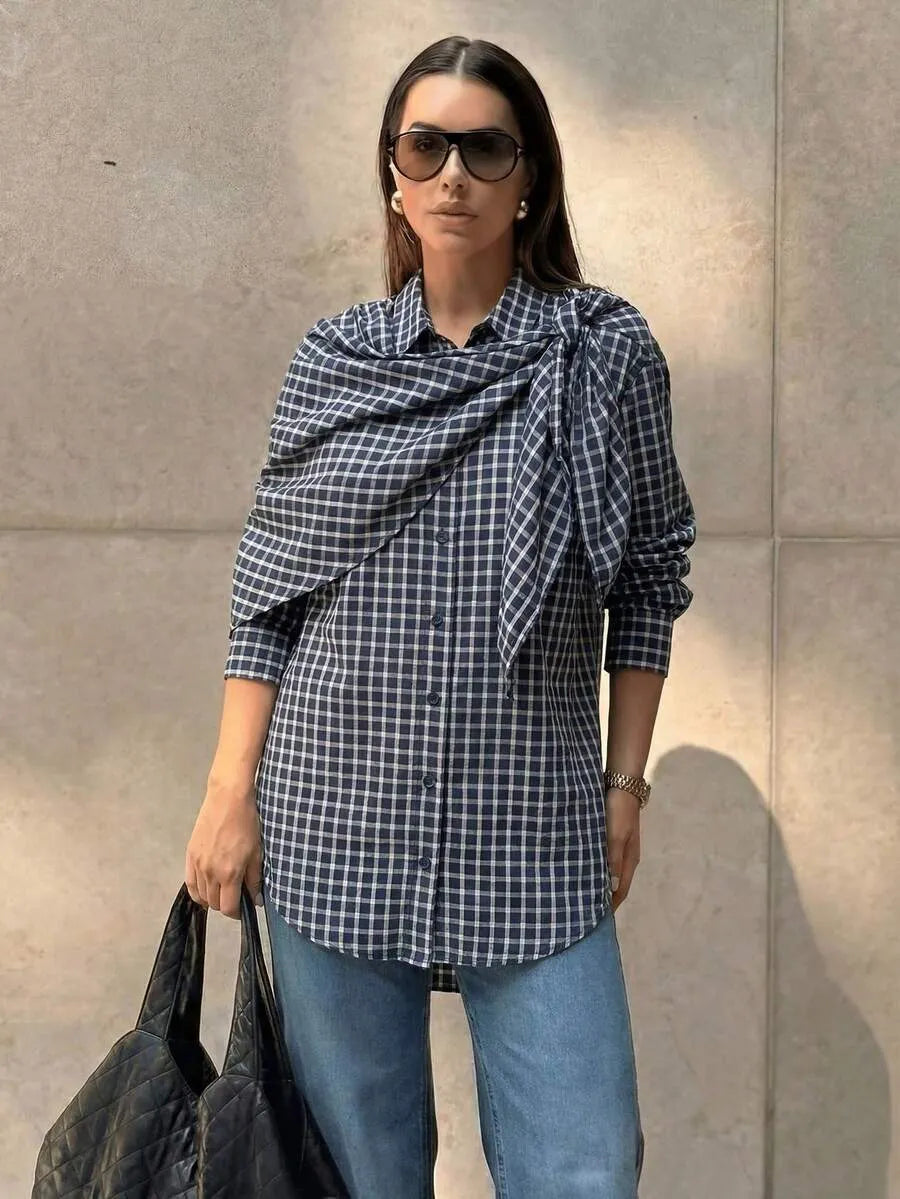 Camicia a Quadri con Sciarpa Nicole