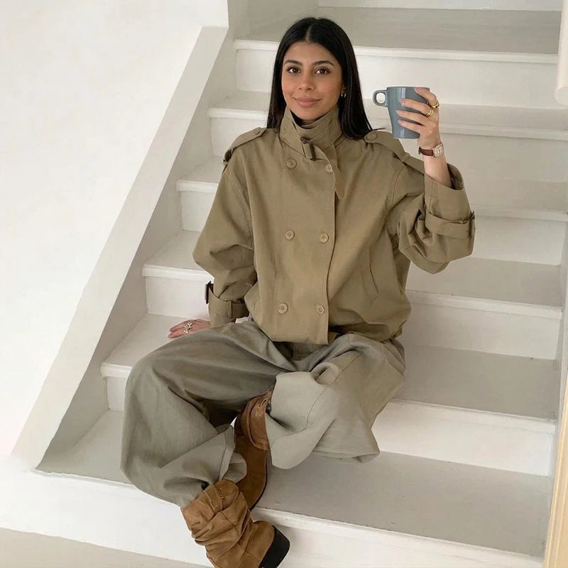 Rachel Utility Cropped Trench Coat