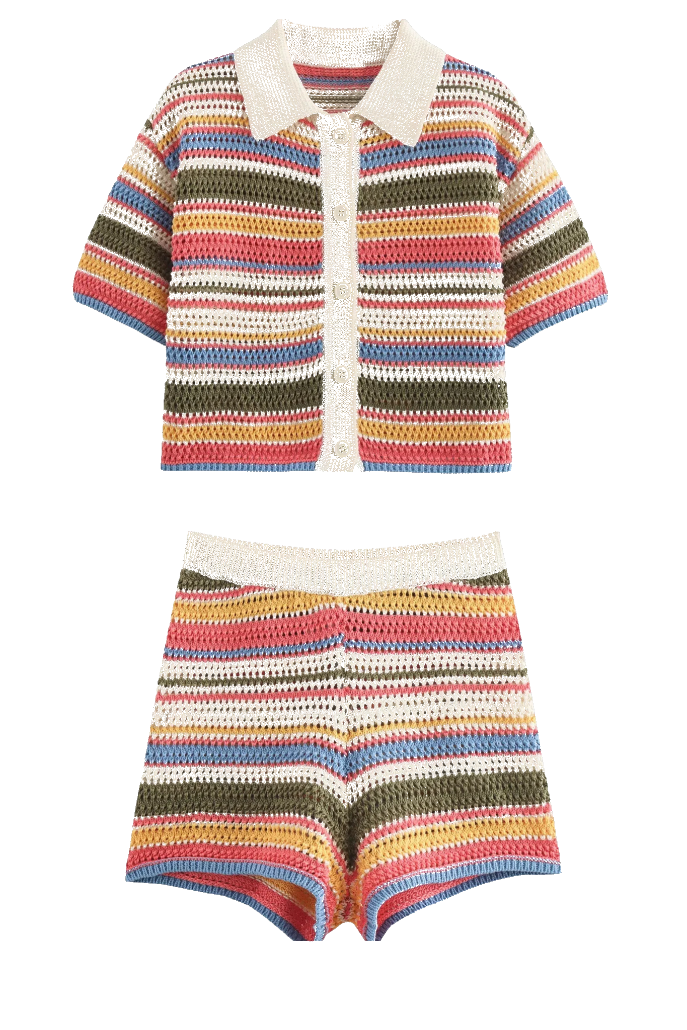 Iris ensemble crochet rayé