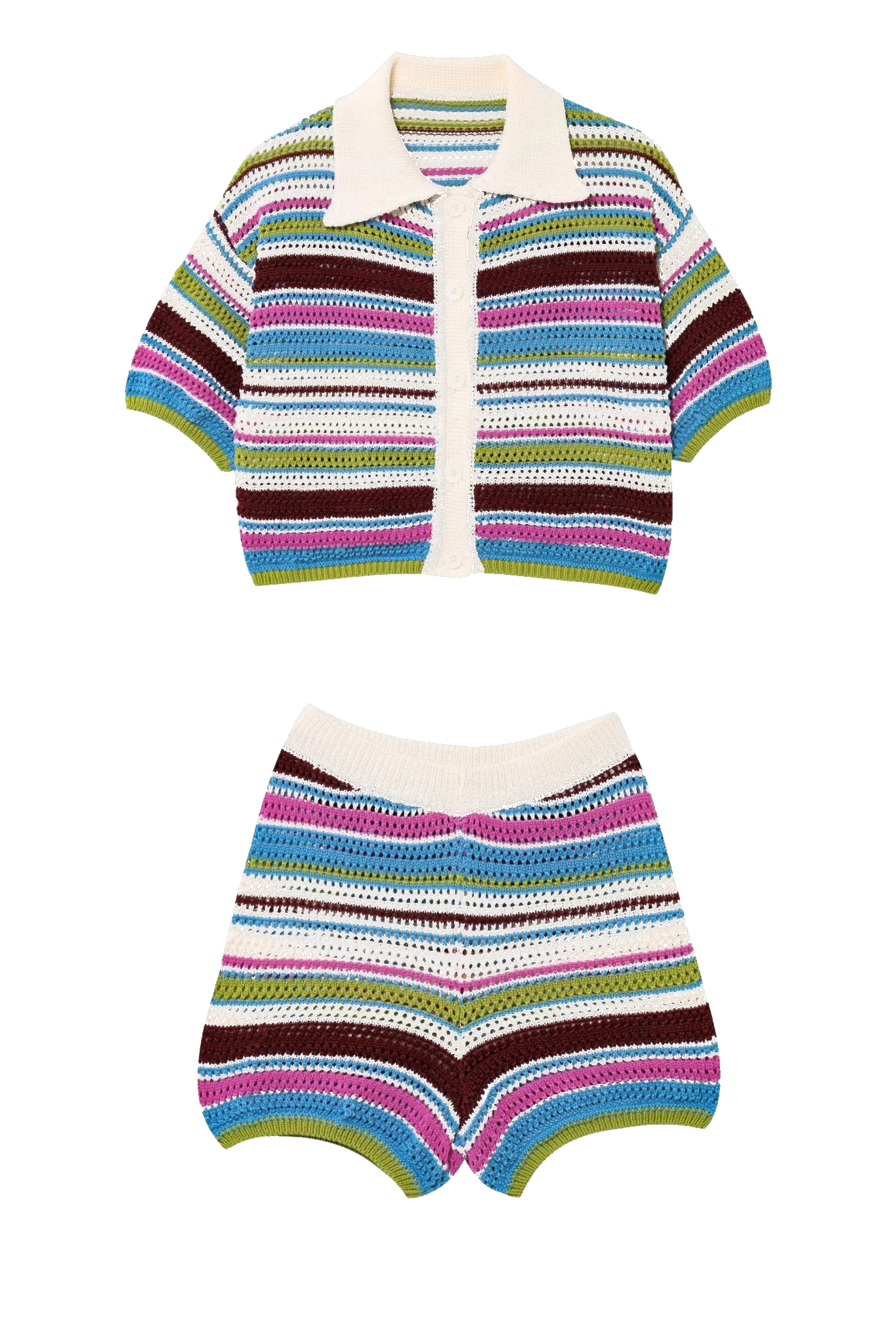 Iris ensemble crochet rayé