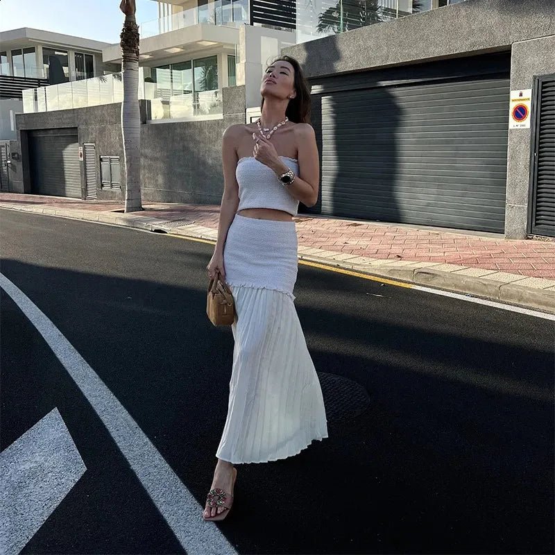 ZEYA - Maxine Knitted Tank Pleated Skirt Set