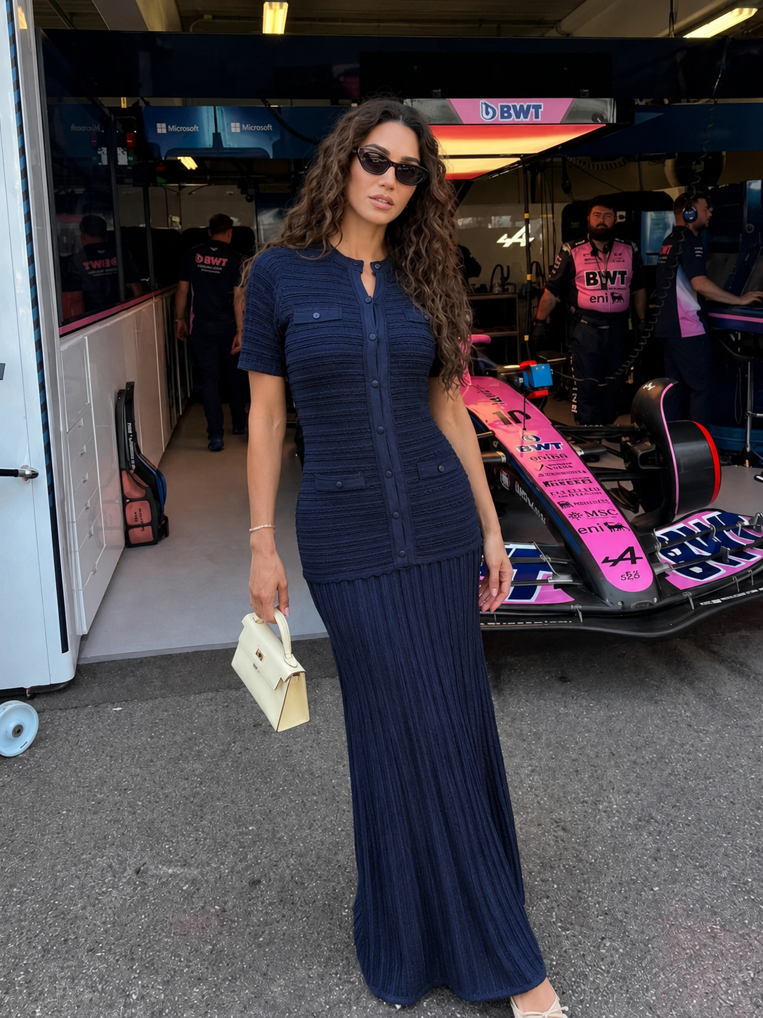 Abito maxi in maglia con paillettes Sadie