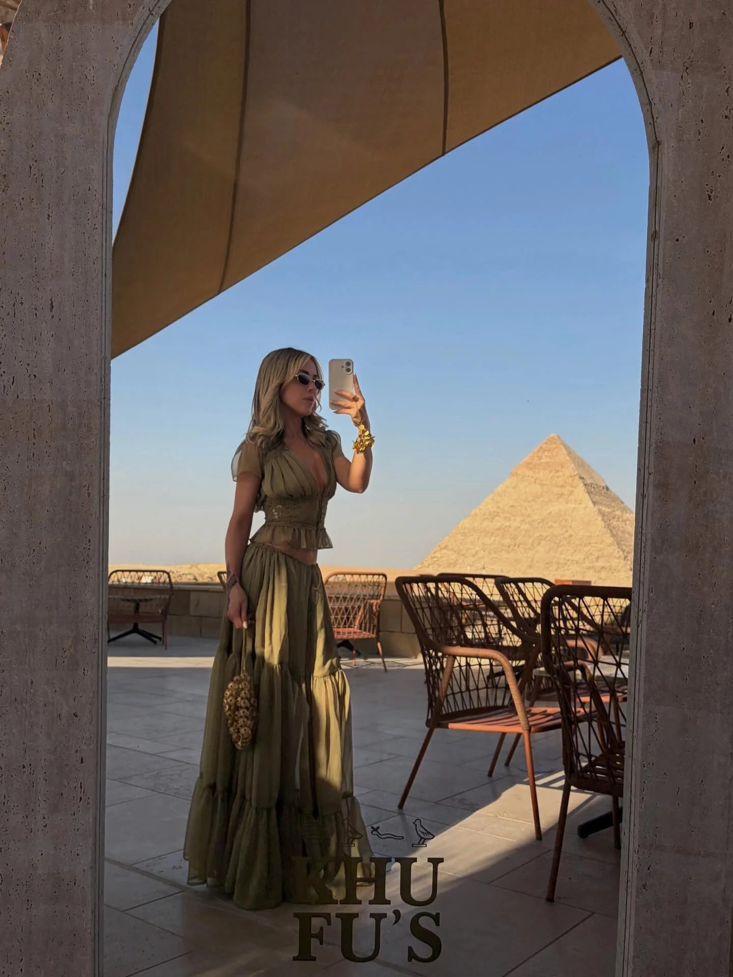 Completo Nella: top e gonna in pizzo e chiffon