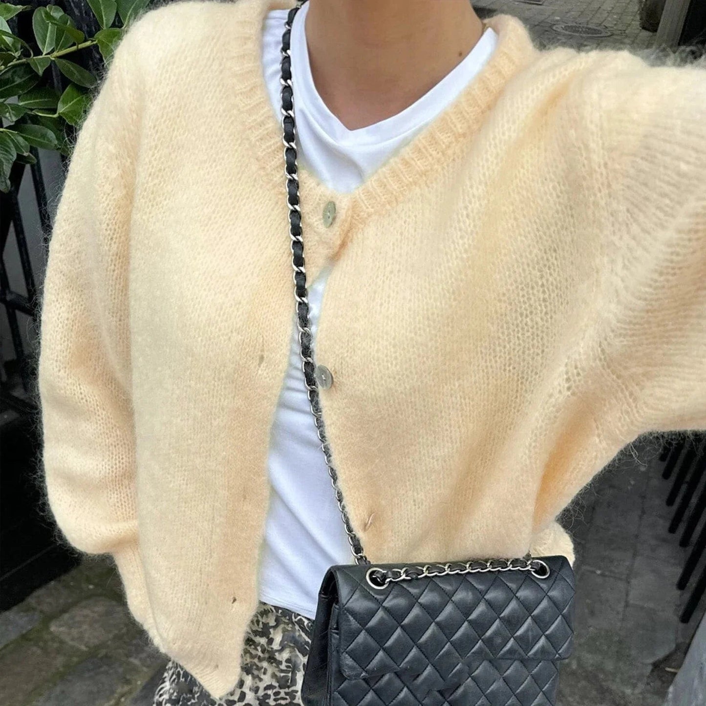 Rebecca Oversized Fuzzy Strick-Cardigan