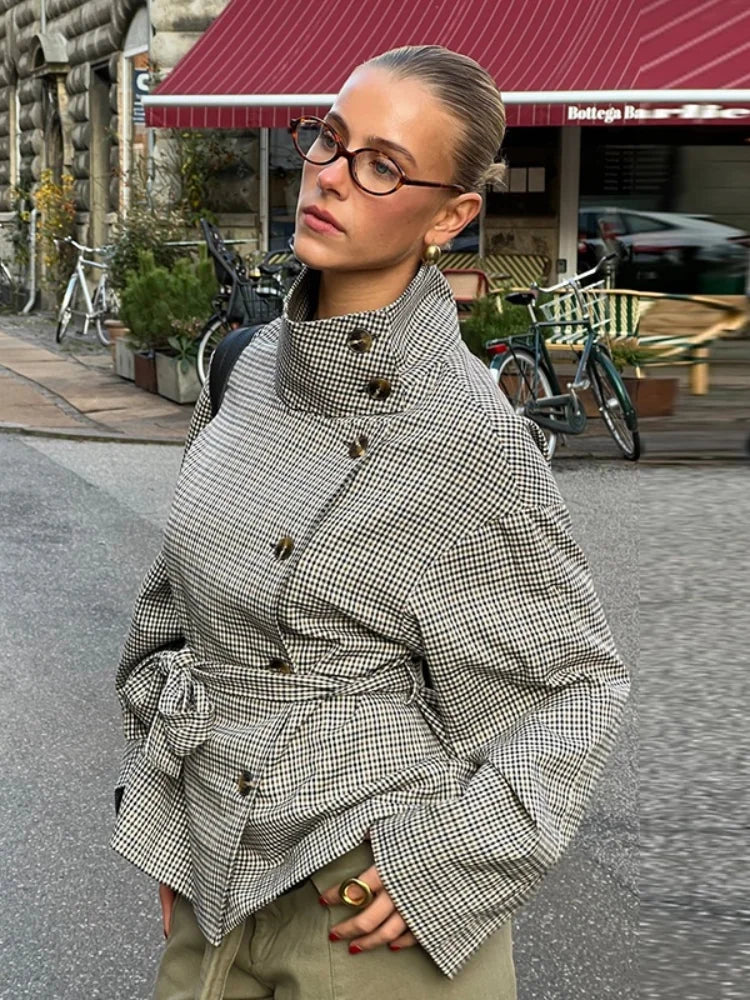 Trench coat a quadri Mila