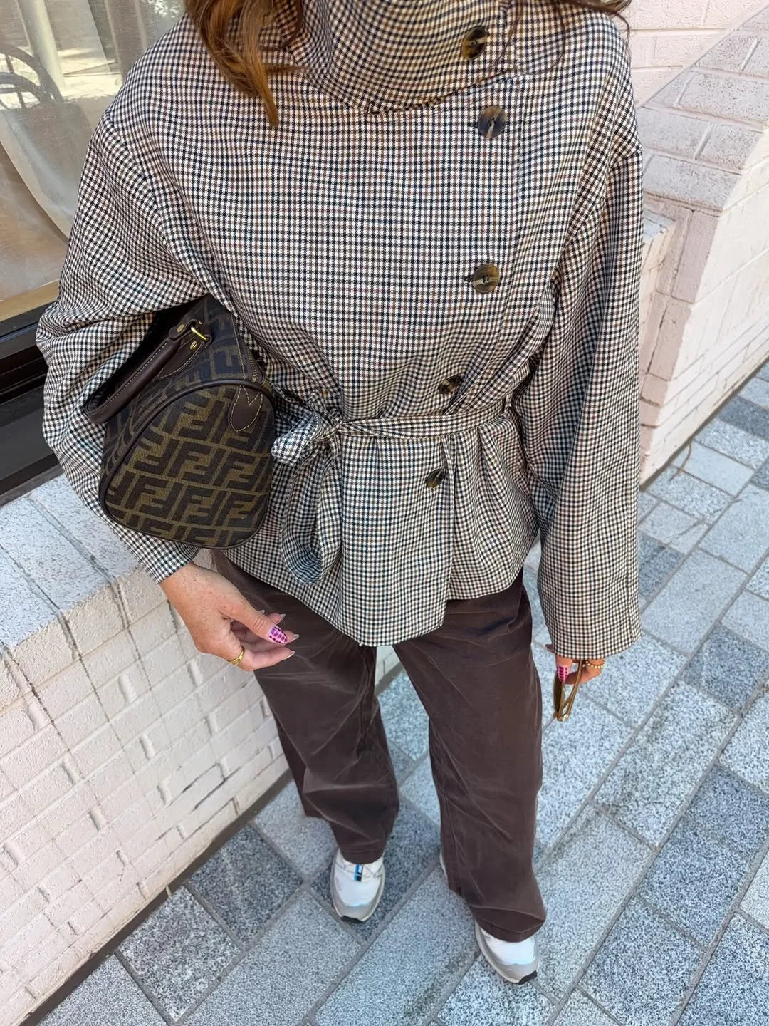 Trench coat a quadri Mila
