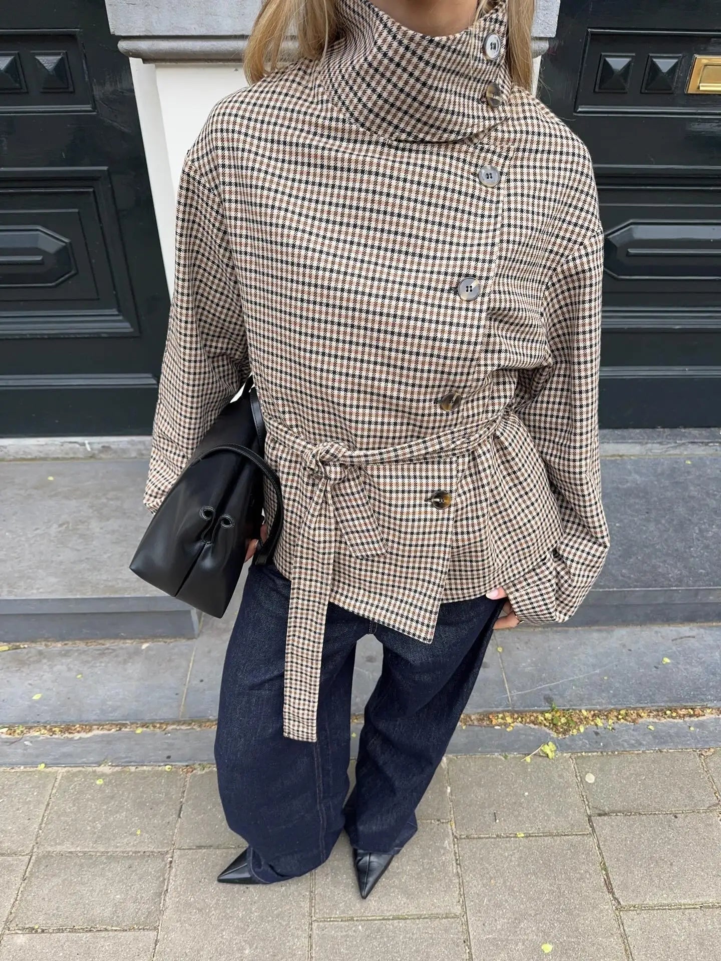 Trench coat a quadri Mila