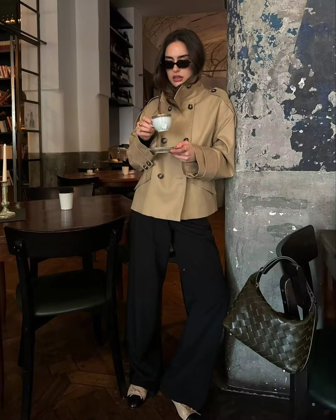 Trench coat doppiopetto beige Audrey