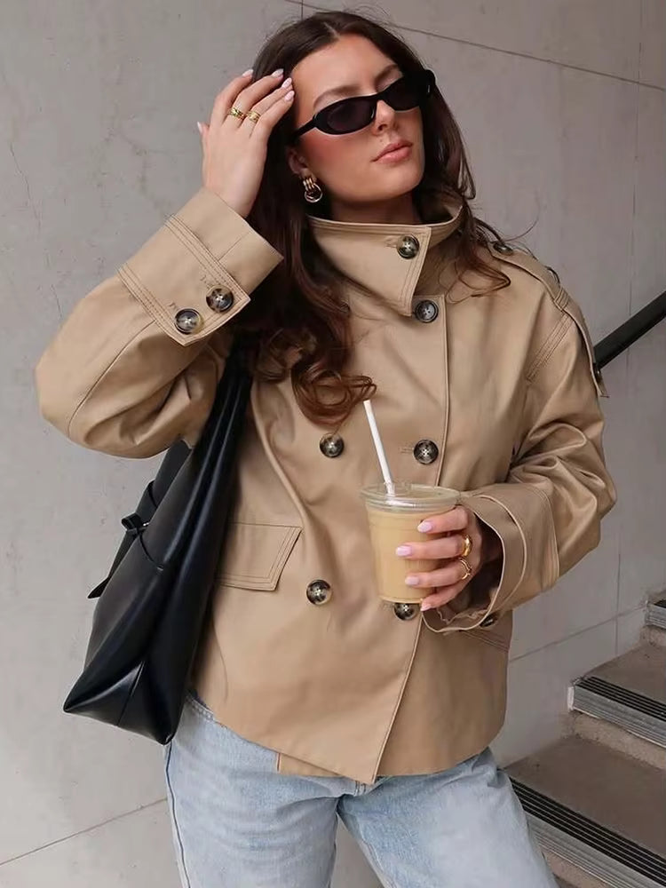 Trench coat doppiopetto beige Audrey