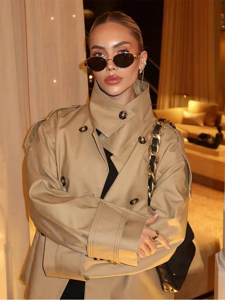 Trench coat doppiopetto beige Audrey