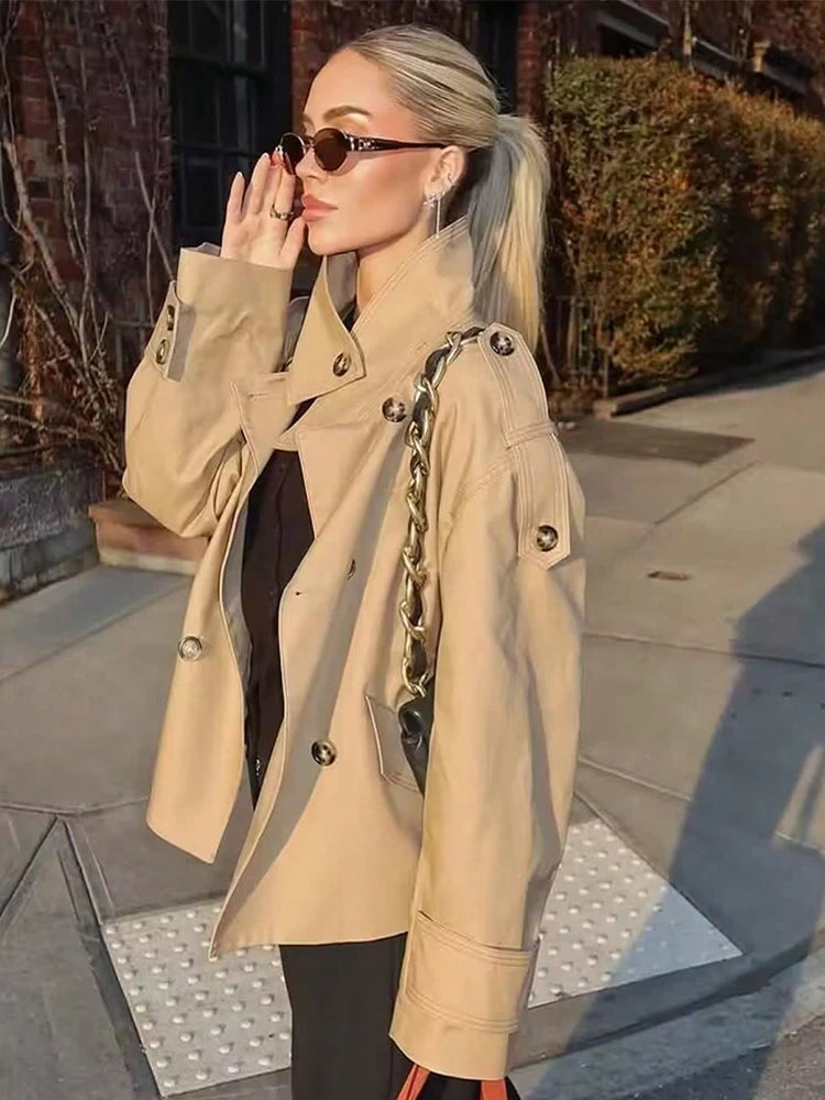 Trench coat doppiopetto beige Audrey