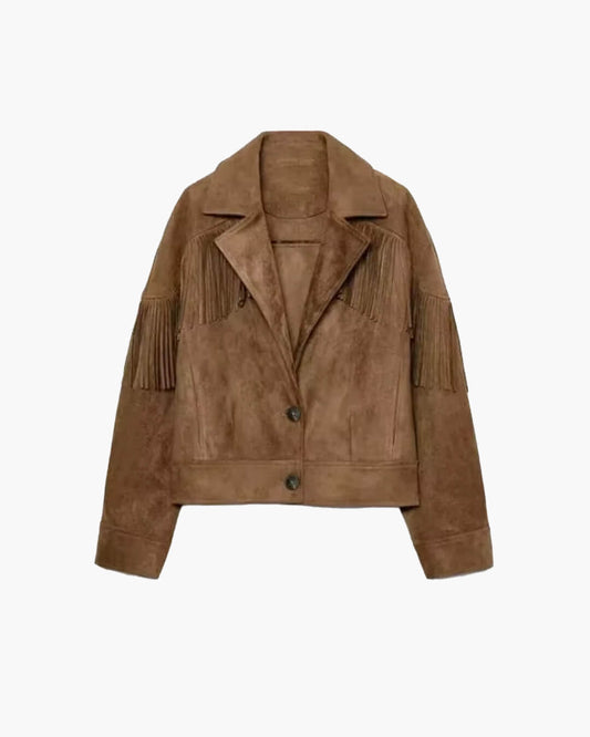 Helen Suede Lapel Cropped Jacket