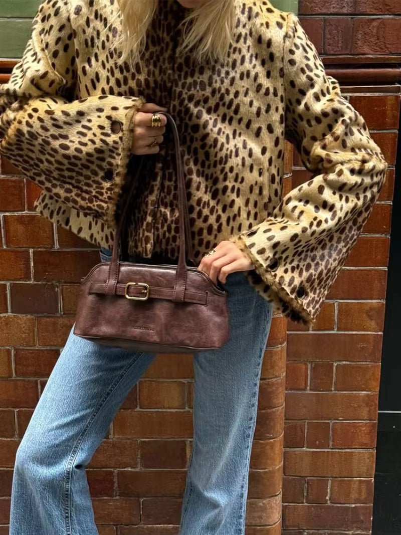 Katie Leopard Kunstfelljacke