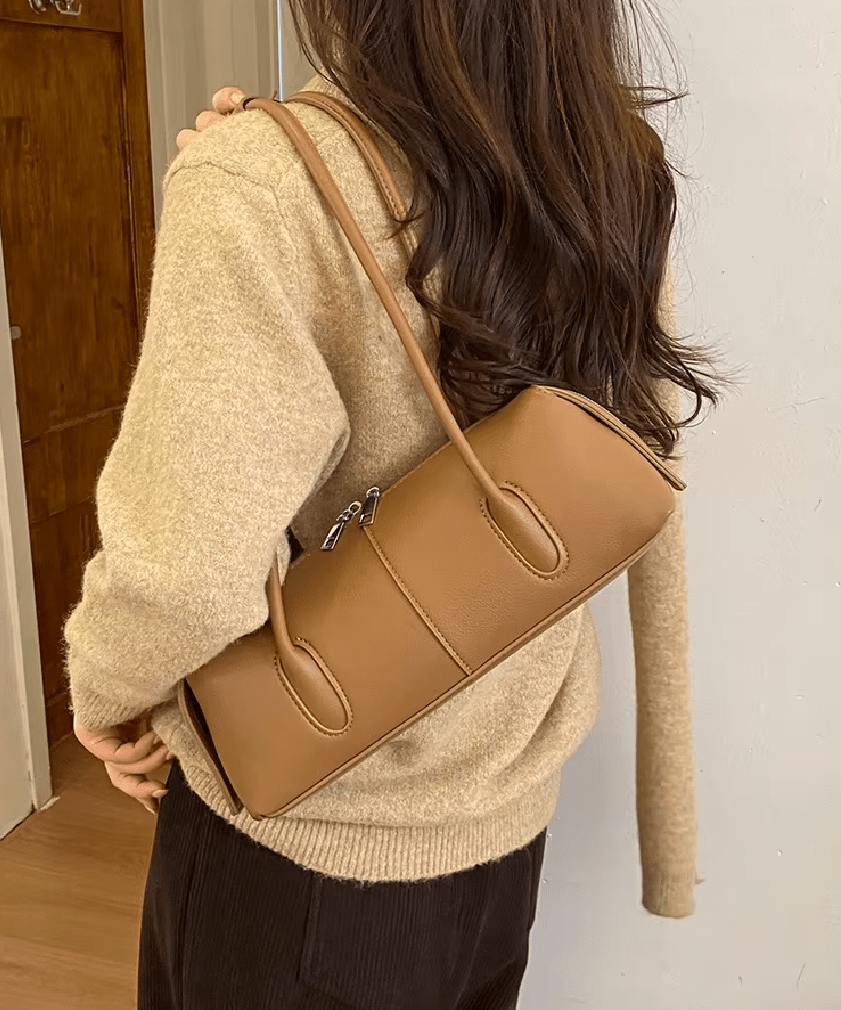 Sac bandoulière cylindrique en cuir Hannah