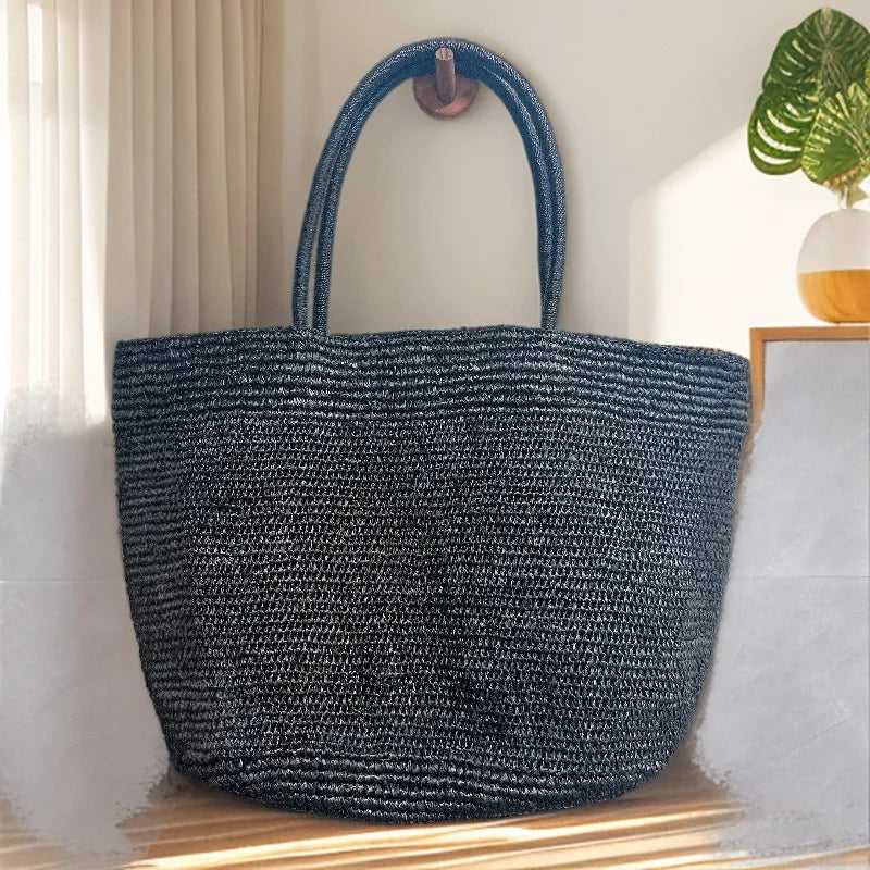 Vivienne borsa a mano in rattan intrecciato