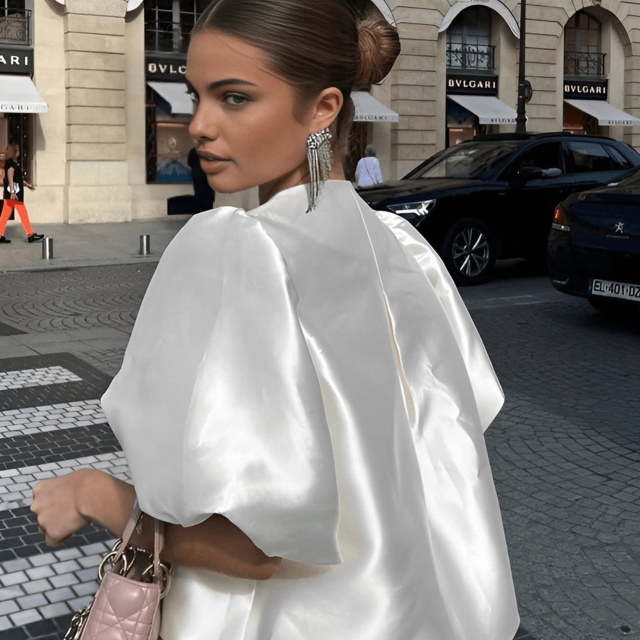 Natalie Satin-Bluse