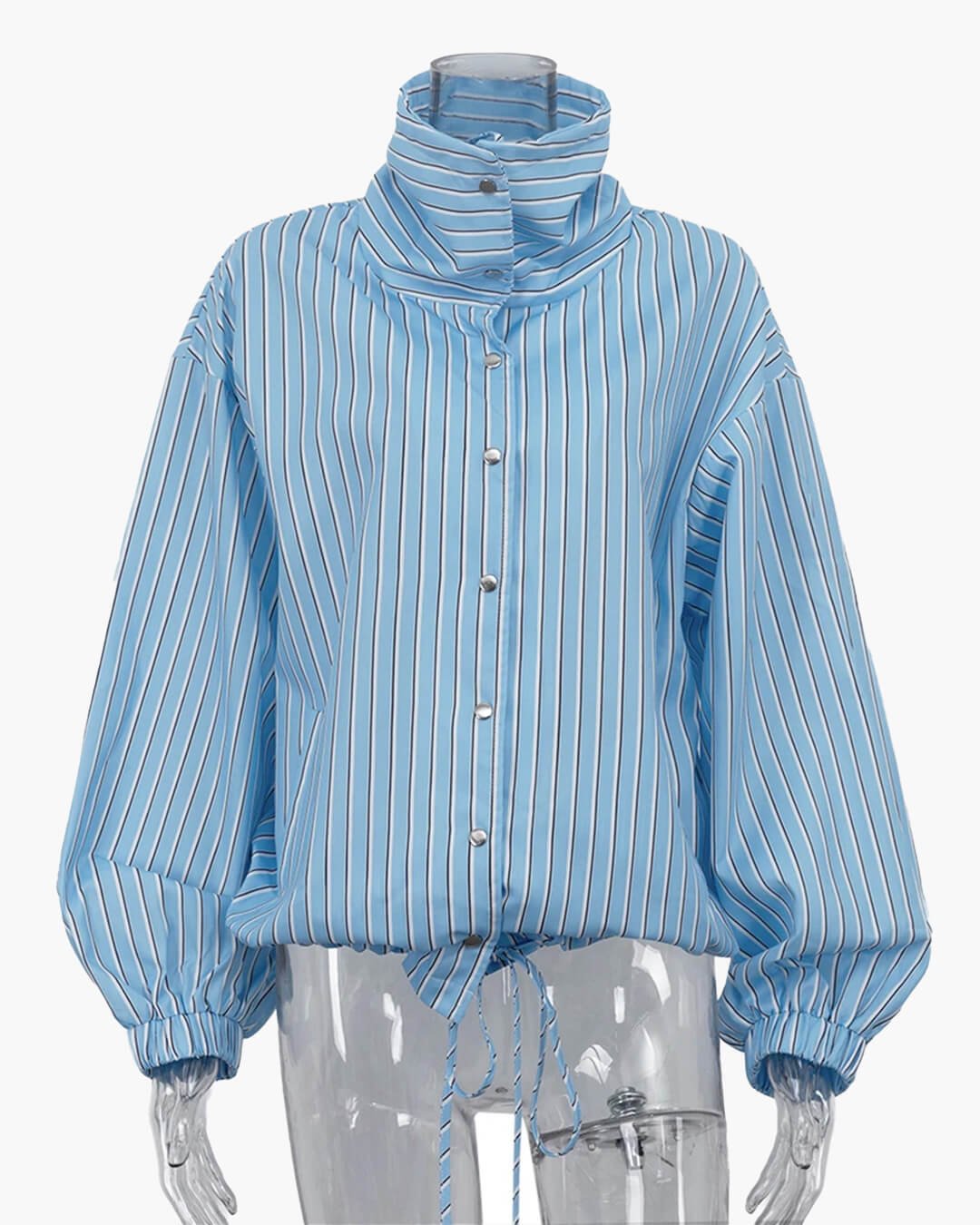 Camicia a collo alto a righe Lucy