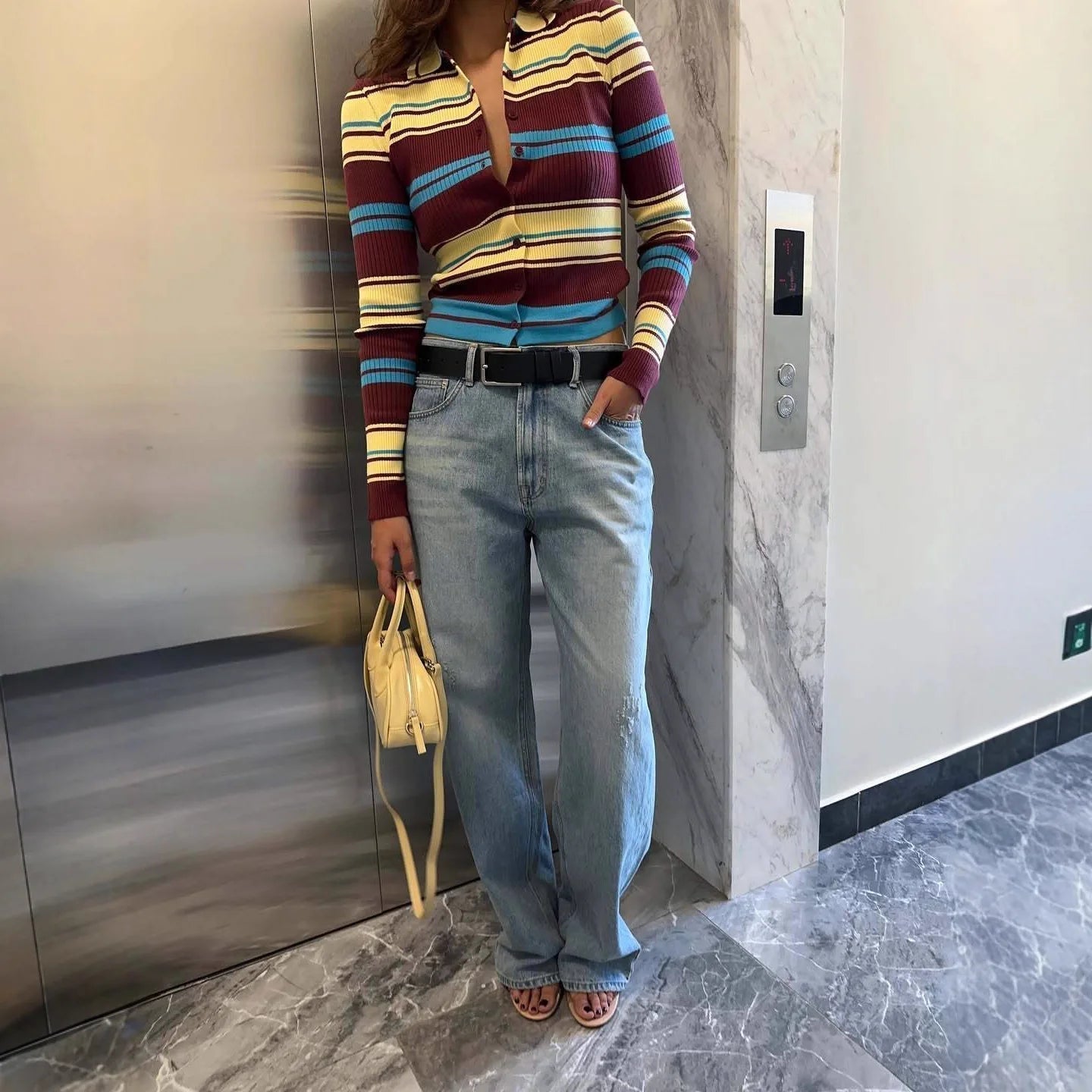 Ellie Striped Knit Cardigan