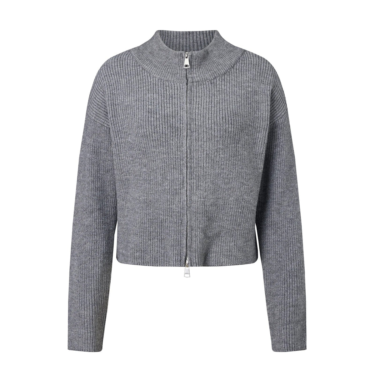 Cardigan Amy con doppia zip in maglia