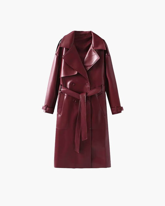 Cappotto Trench Maxi in Finta Pelle Connie