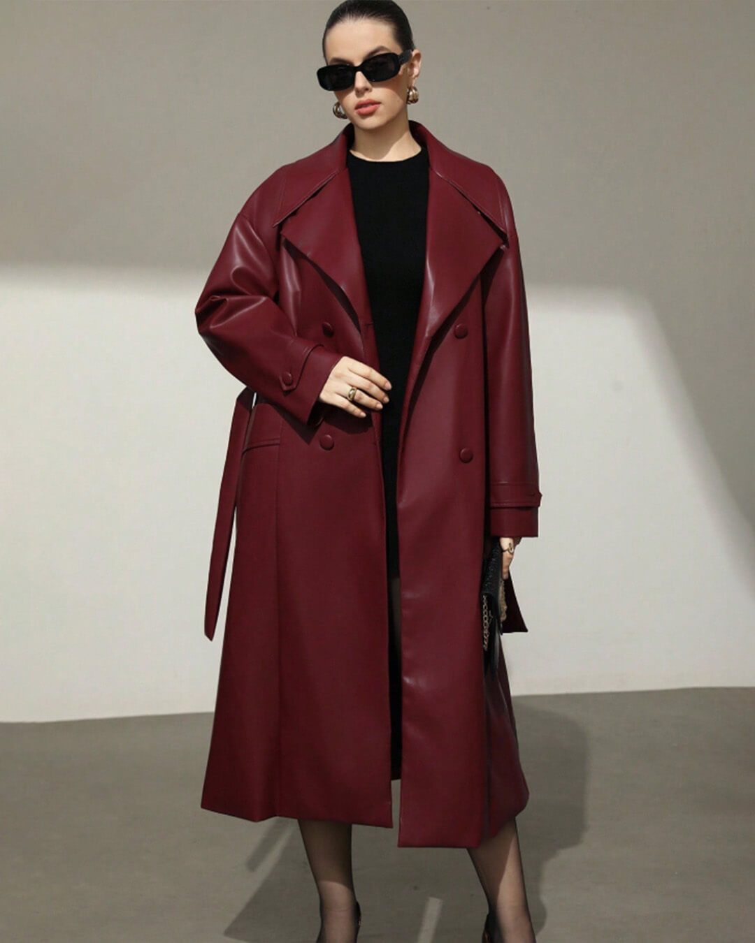 Connie Maxi-Trenchcoat aus Kunstleder