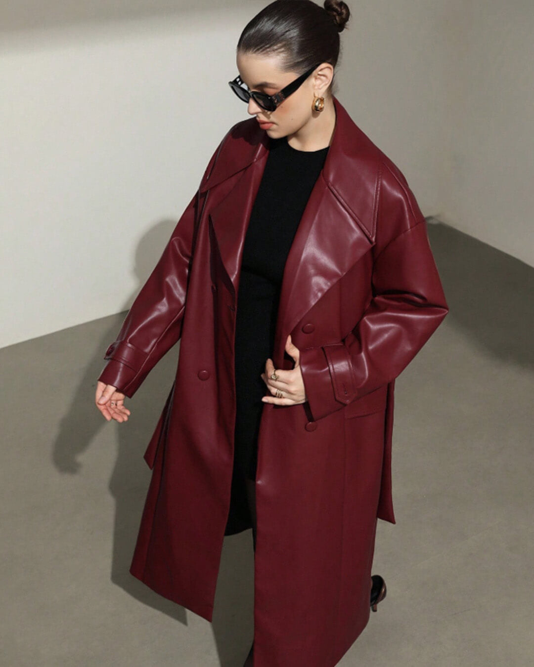 Connie Maxi-Trenchcoat aus Kunstleder